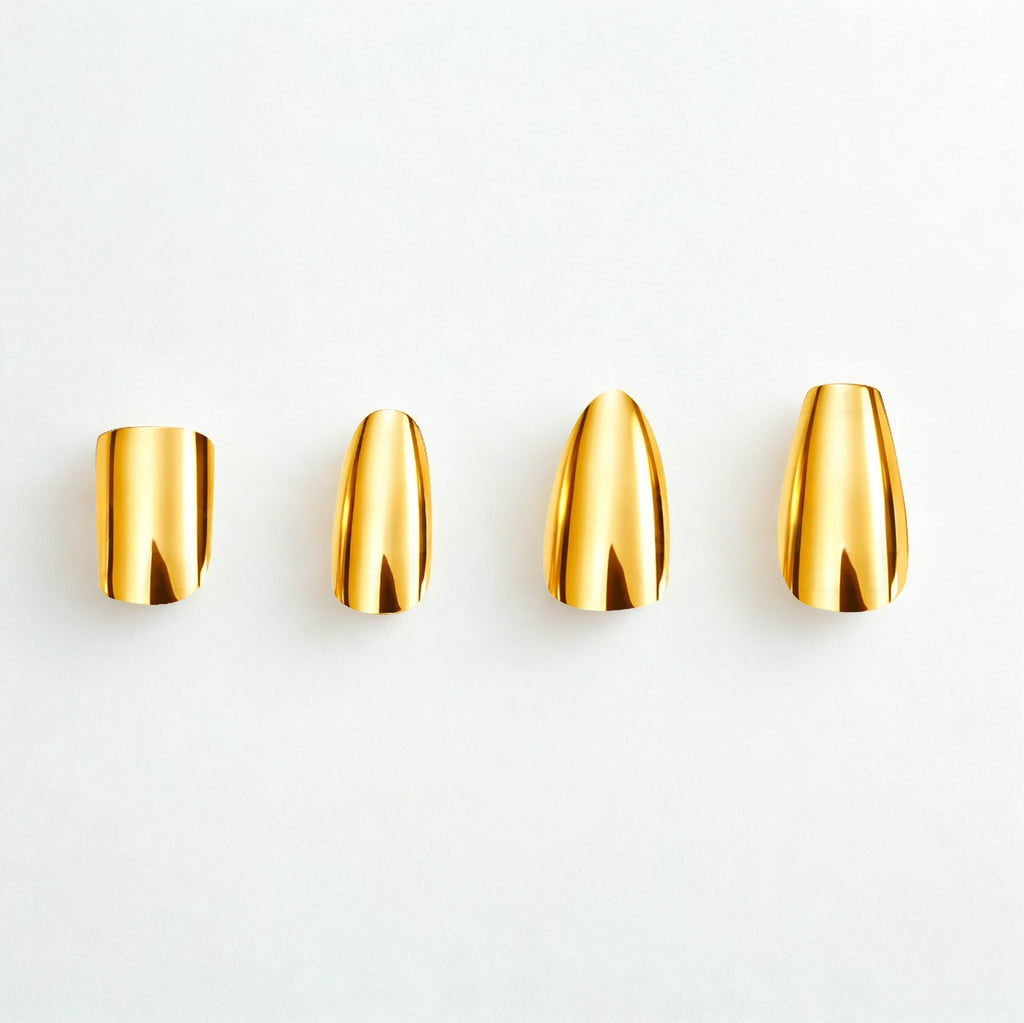 One full set of 10 nails in 14k SOLID gold
