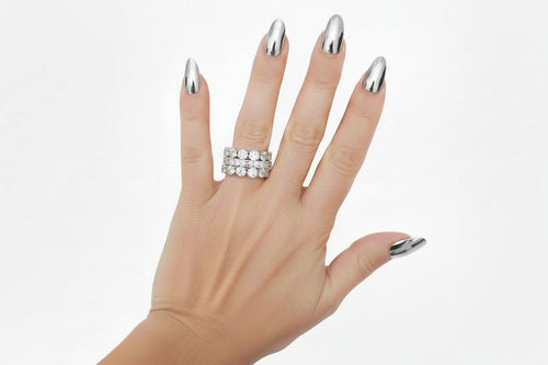 One full set of 10 solid sterling silver nails